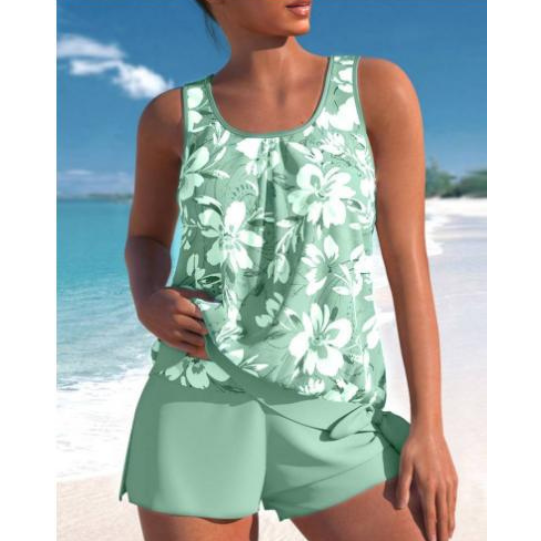 Chic | Women's Two-Piece Tankini Set - Flattering Design 6