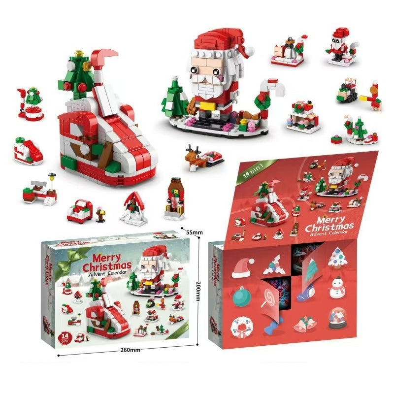 Christmas Advent Calendar Building Block Set | 24 Day Countdown with 24 Mini Block Builds | ABS Material, Includes Instructions