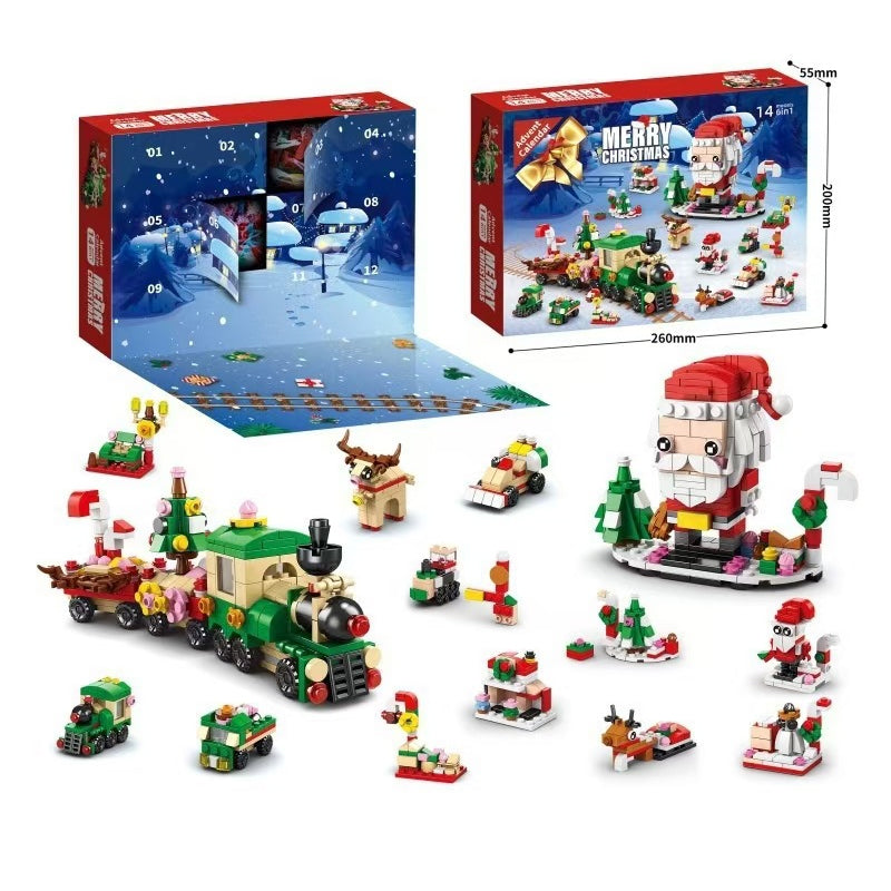 Christmas Advent Calendar Building Block Set | 24 Day Countdown with 24 Mini Block Builds | ABS Material, Includes Instructions
