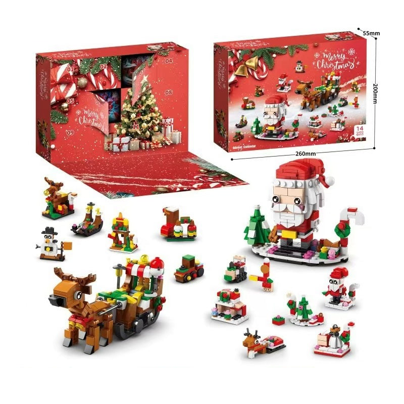 Christmas Advent Calendar Building Block Set | 24 Day Countdown with 24 Mini Block Builds | ABS Material, Includes Instructions