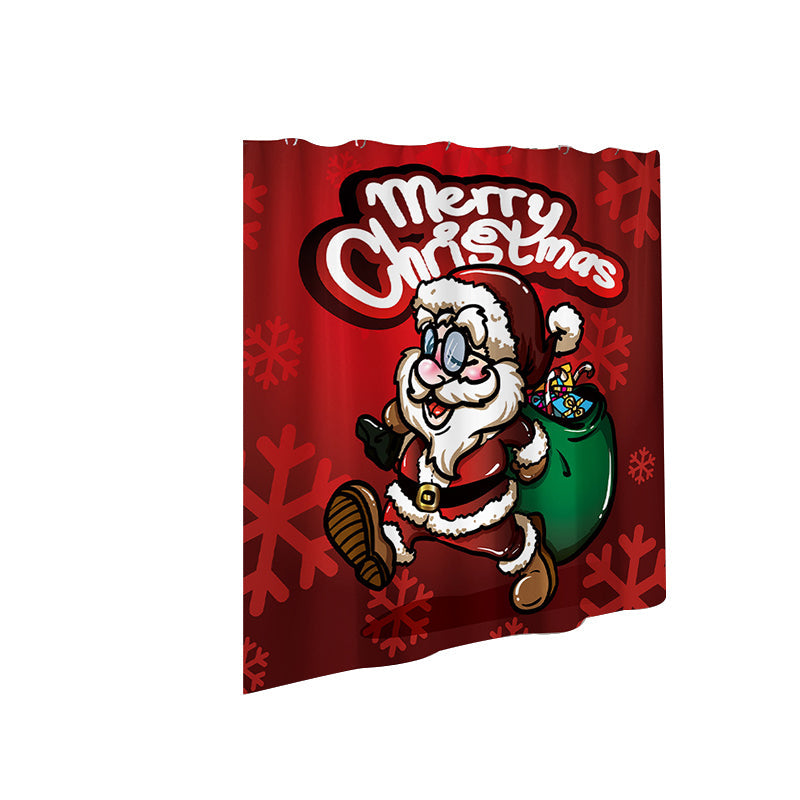 Christmas Shower Curtain Festive Print | Waterproof Polyester | Mould Resistant, Anti-Bacterial, Thick Bathroom Curtain