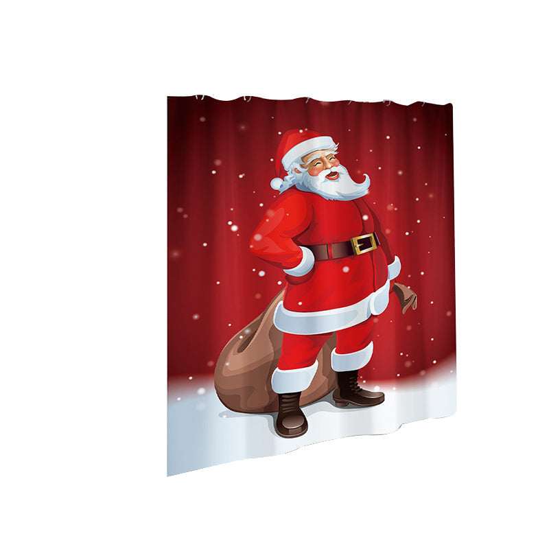 Christmas Shower Curtain Festive Print | Waterproof Polyester | Mould Resistant, Anti-Bacterial, Thick Bathroom Curtain