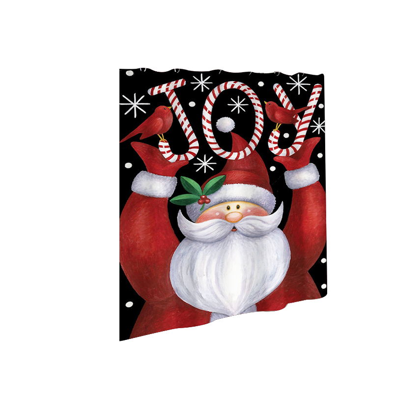 Christmas Shower Curtain Festive Print | Waterproof Polyester | Mould Resistant, Anti-Bacterial, Thick Bathroom Curtain