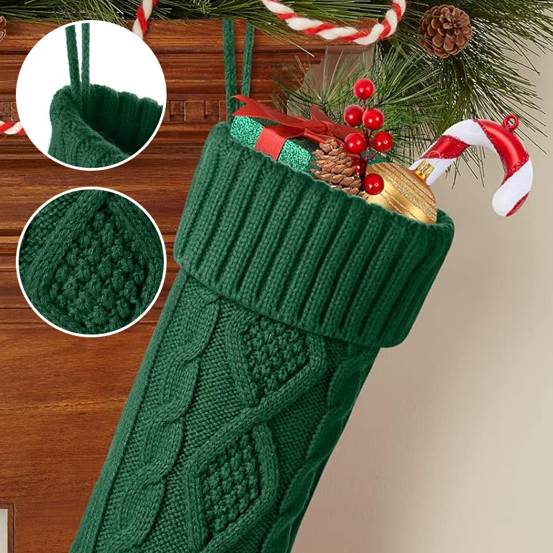 Christmas Stocking Holiday Decoration | Stretchy Acrylic Fabric Holds Small Gifts | Hangs on Mantels, Doors or Walls
