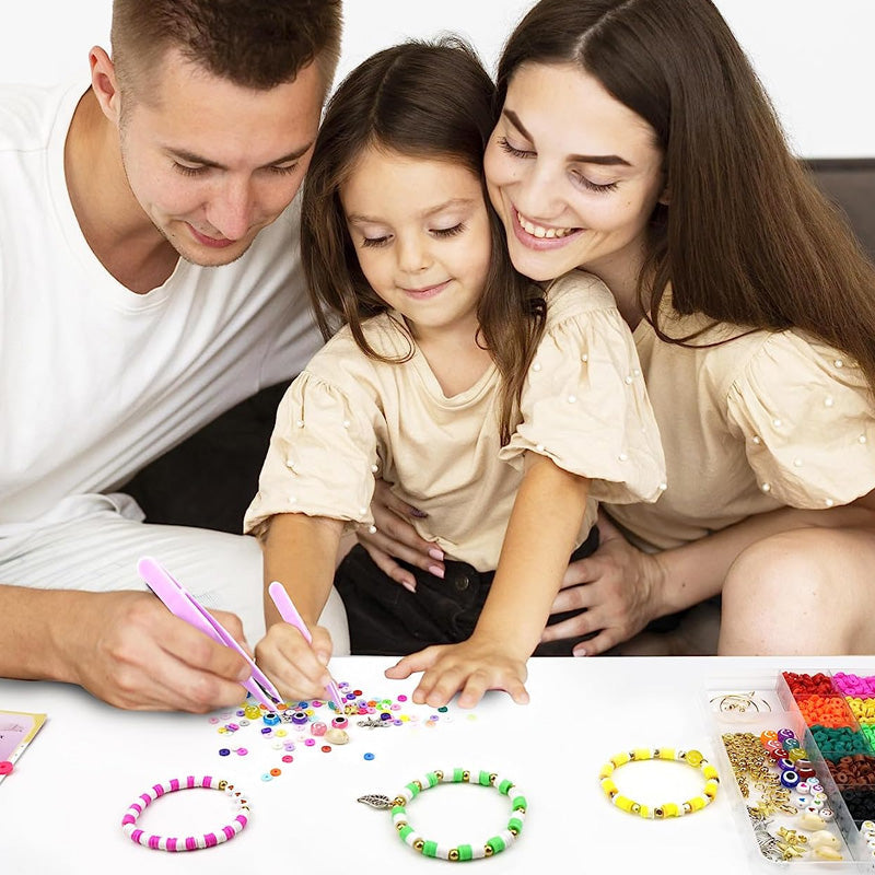 Clay Beads Bracelet Making Kit | 5520 Beads & 550 Charms Set | Polymer Clay Jewellery Craft Kit for Kids & Adults