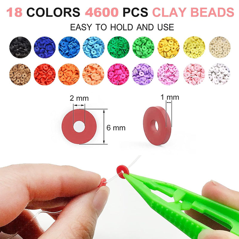 Clay Beads Bracelet Making Kit | 5520 Beads & 550 Charms Set | Polymer Clay Jewellery Craft Kit for Kids & Adults