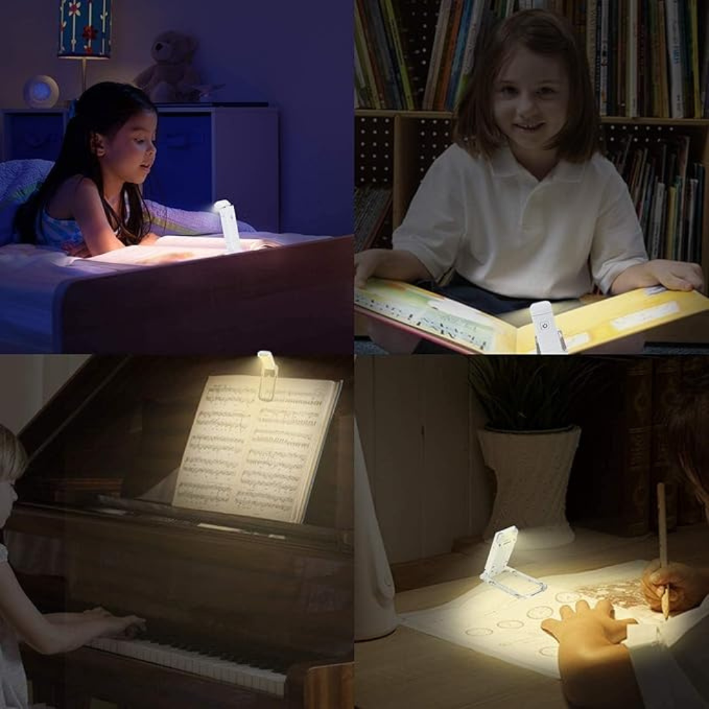 Clip-On LED Reading Light | 3 Brightness & 3 Colour Temperature Settings | USB Rechargeable with 6-Hour Battery Life