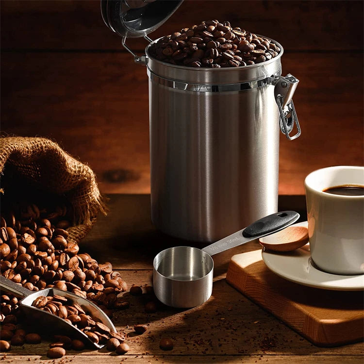 Coffee Container | Lever Clamp Lid, Dial And Front Scoop