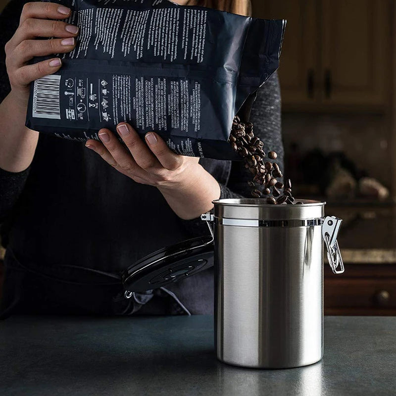Coffee Container | Lever Clamp Lid, Dial And Front Scoop