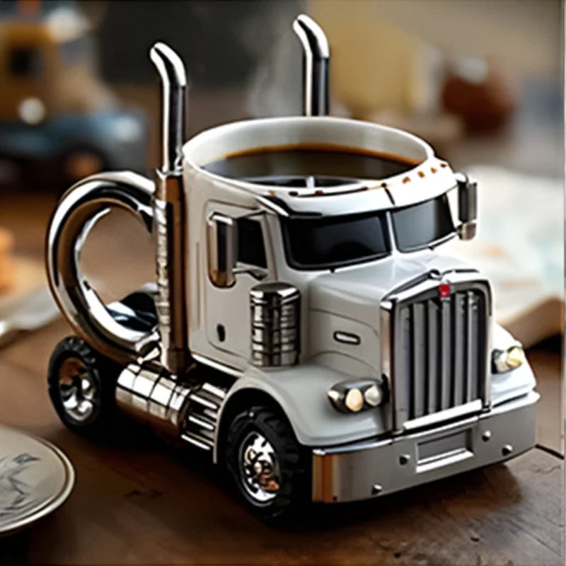 Coffee Mug Trucker | Novelty Semi Truck Shaped Mug