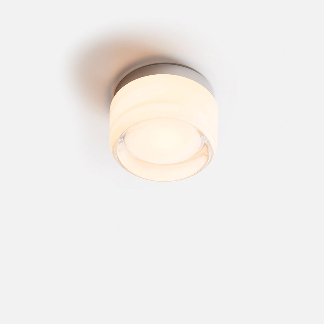Compact Glass Wall Lamp | Domed Lens In A Ribbed Ring