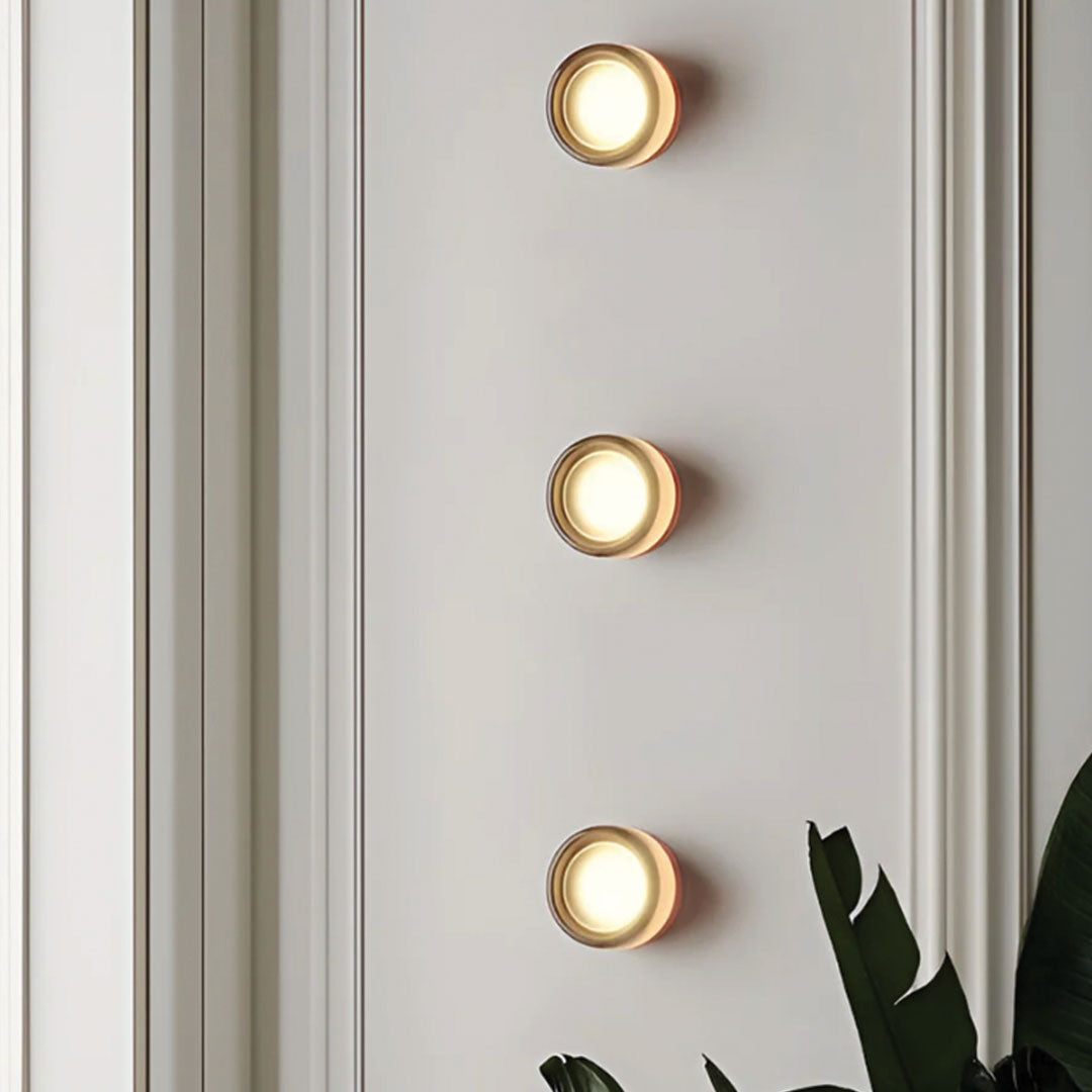 Compact Glass Wall Lamp | Domed Lens In A Ribbed Ring