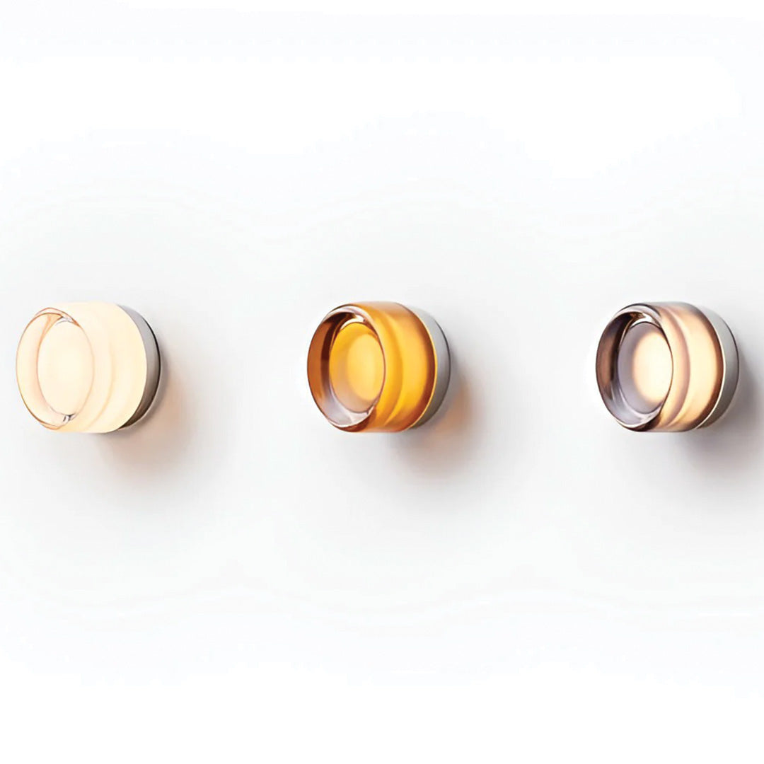 Compact Glass Wall Lamp | Domed Lens In A Ribbed Ring
