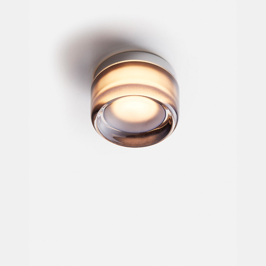 Compact Glass Wall Lamp | Domed Lens In A Ribbed Ring