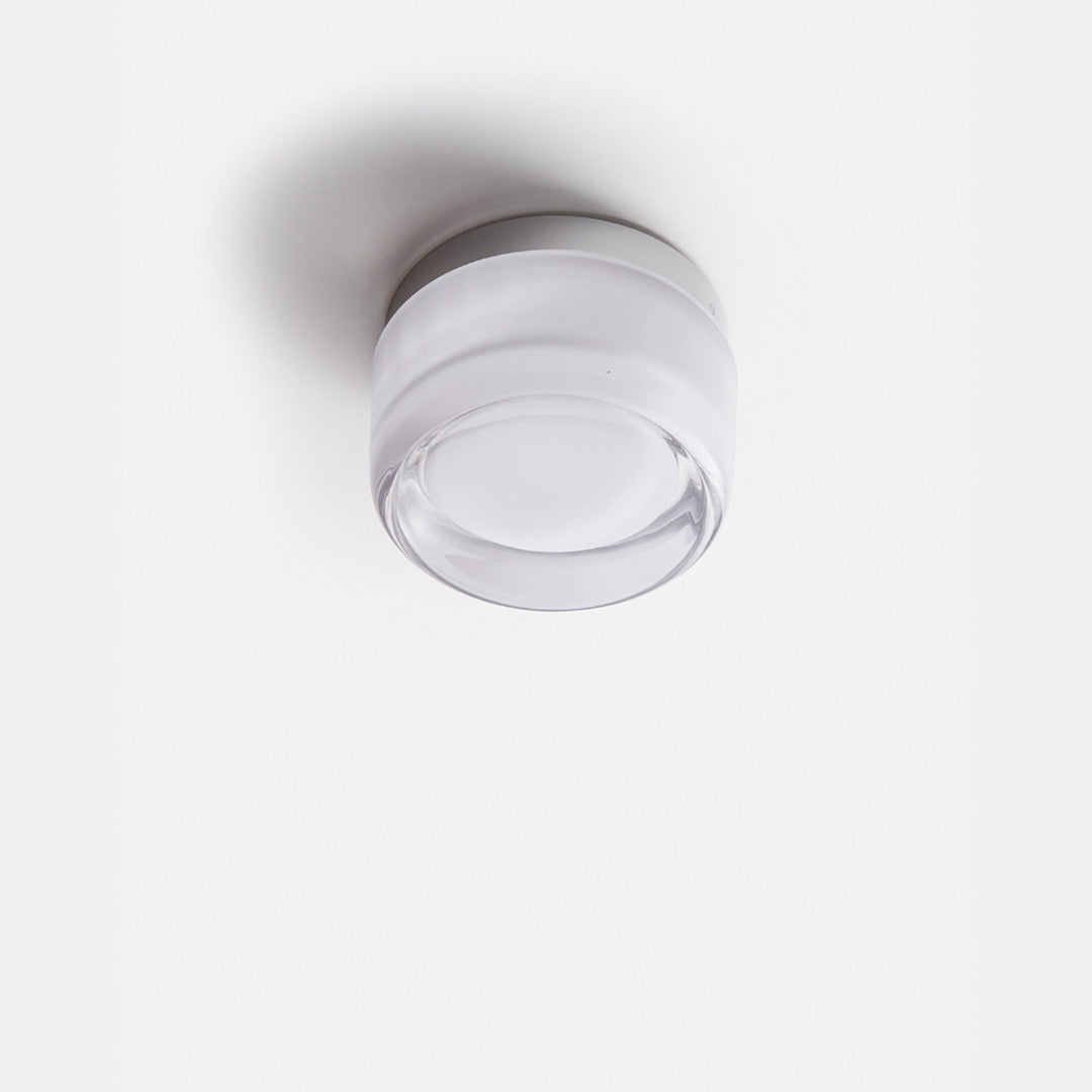Compact Glass Wall Lamp | Domed Lens In A Ribbed Ring