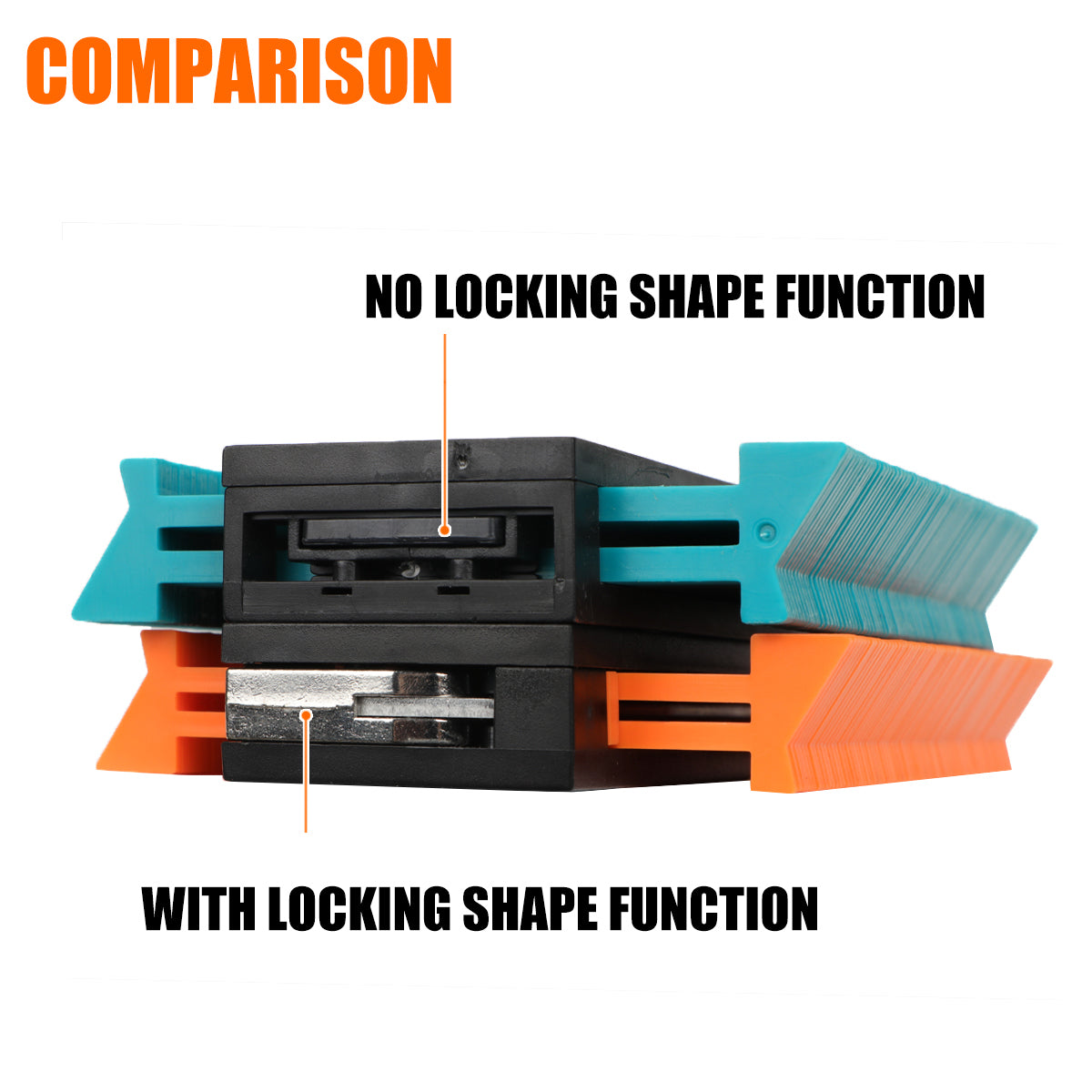 Contour Gauge Tool Locking Teeth ABS Plastic with Instant Template Trace