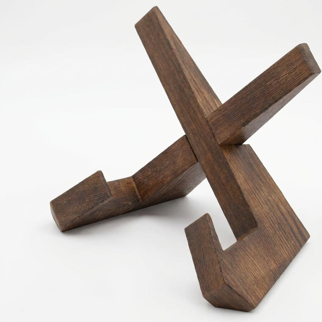 Cookbook Stand | Crossed Arms That Fold Flat For Storage