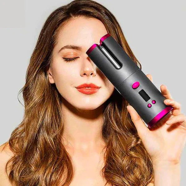 Cordless Rechargeable Curling Iron | Ceramic Coating, USB-C Charging & LCD Display | Curls in 8 Seconds, Travel Friendly 3
