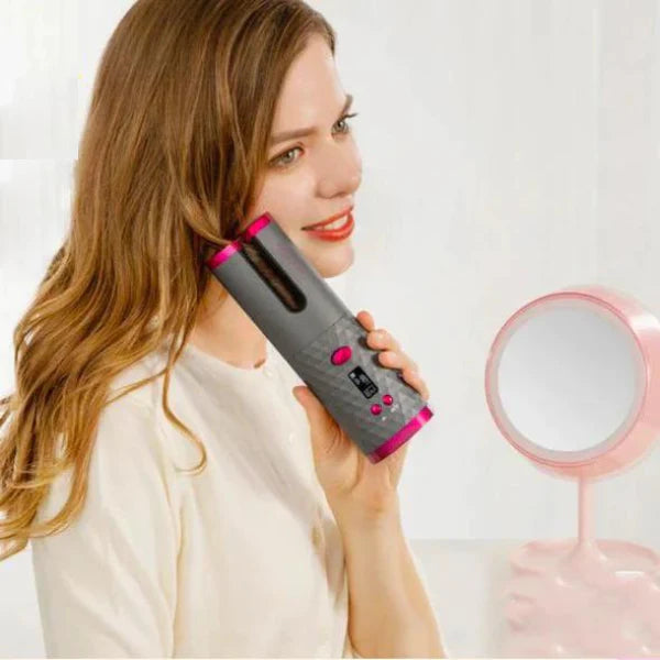 Cordless Rechargeable Curling Iron | Ceramic Coating, USB-C Charging & LCD Display | Curls in 8 Seconds, Travel Friendly 2