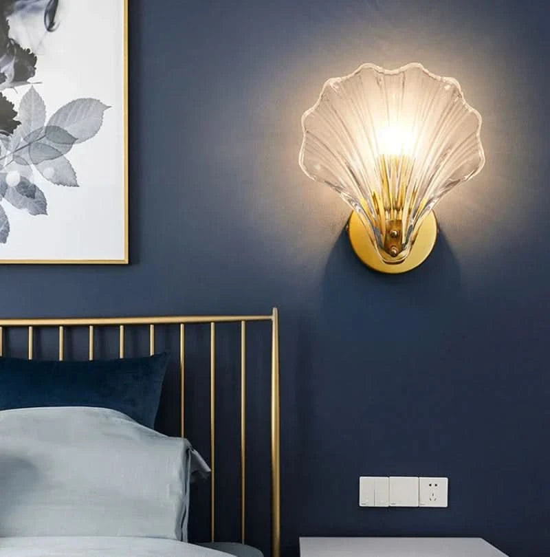 CoralBeam | Shell Glass Wall Light – Warm LED Design for Elegant Interiors