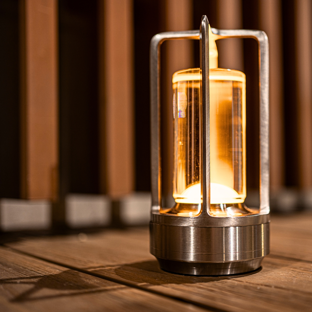 Cordless Crystal Table Lamp – USB Rechargeable Touch Dimmer IP65