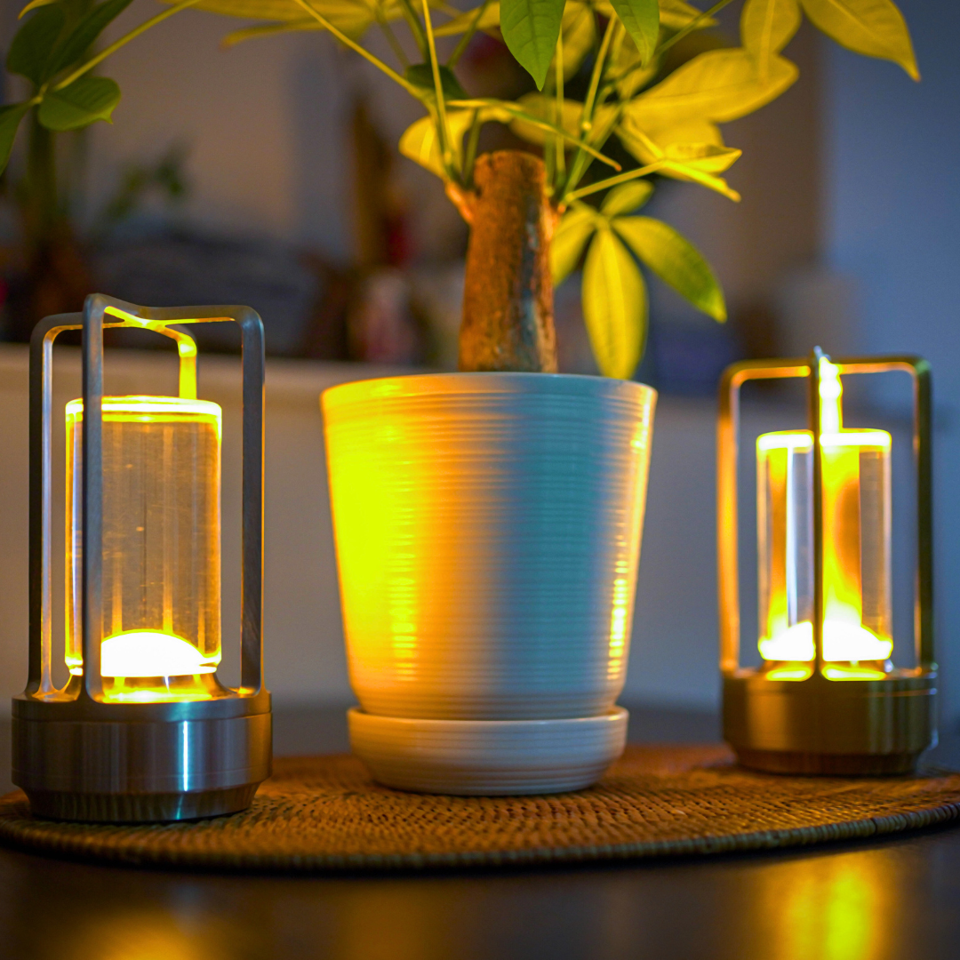 Cordless Crystal Table Lamp – USB Rechargeable Touch Dimmer IP65
