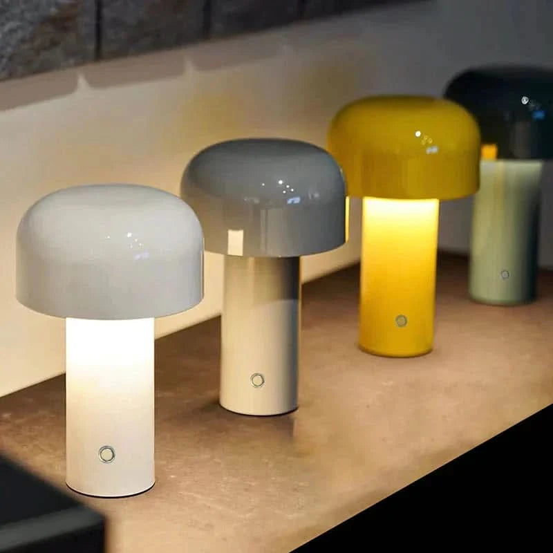 Cordless LED Table Lamp – Dimmable Mushroom Design