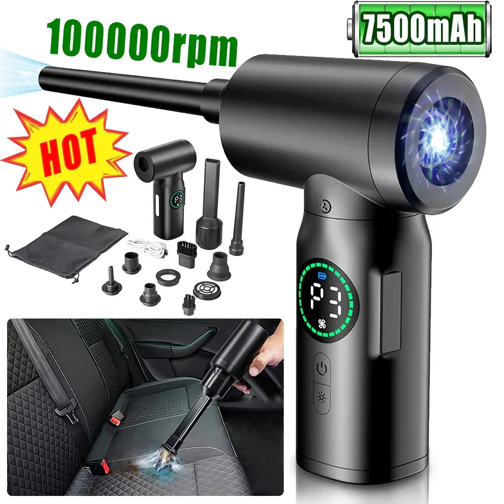 Cordless Vacuum Cleaner Portable 2-in-1 Blower Rechargeable with LED Light