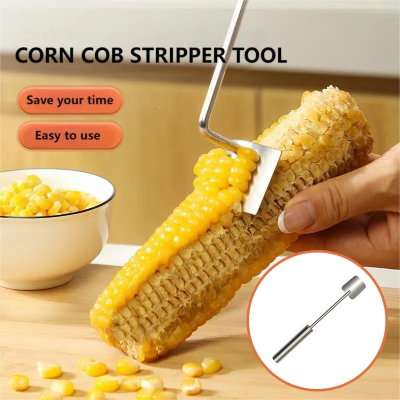 Corn Stripping Tool Stainless Steel | Curved Blade Design, Dishwasher Safe | Strips Fresh Corn Kernels in Seconds