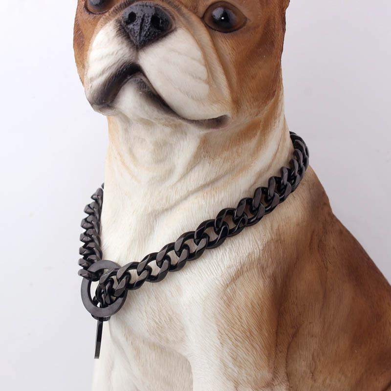 Cuban Link Dog Collar Stainless Steel | Wide Slip Chain for Large Dog Breeds | Rust-Resistant & Skin-Safe Finish
