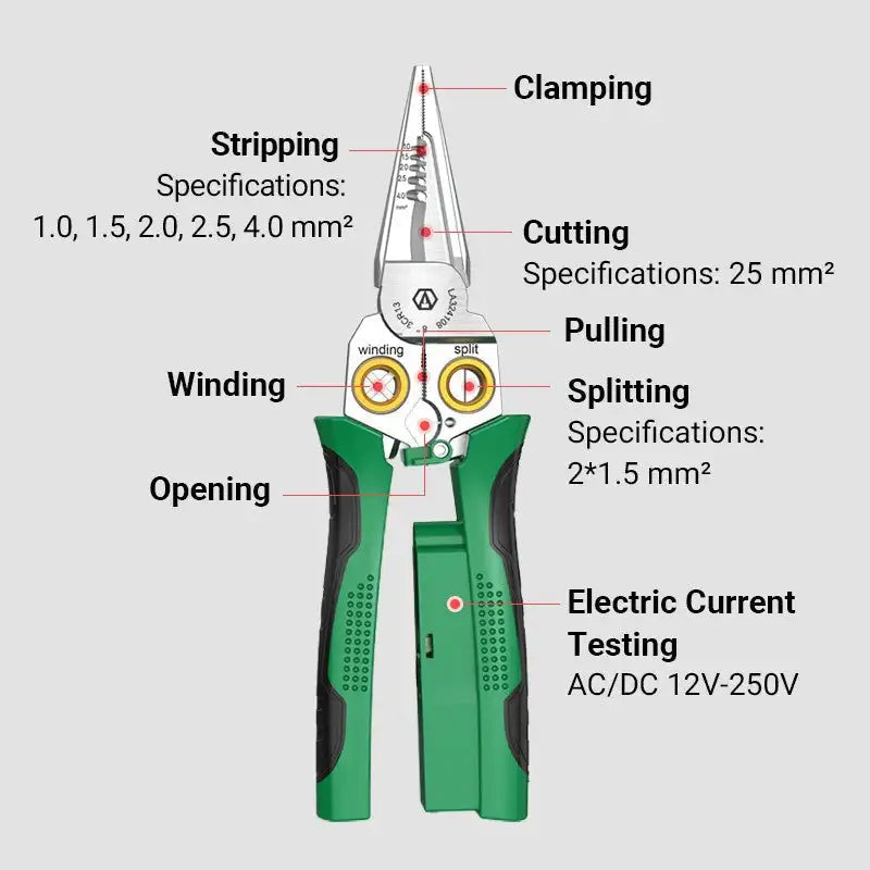 Cutter & Stripper | 8-in-1 Wire Tool with LED Light