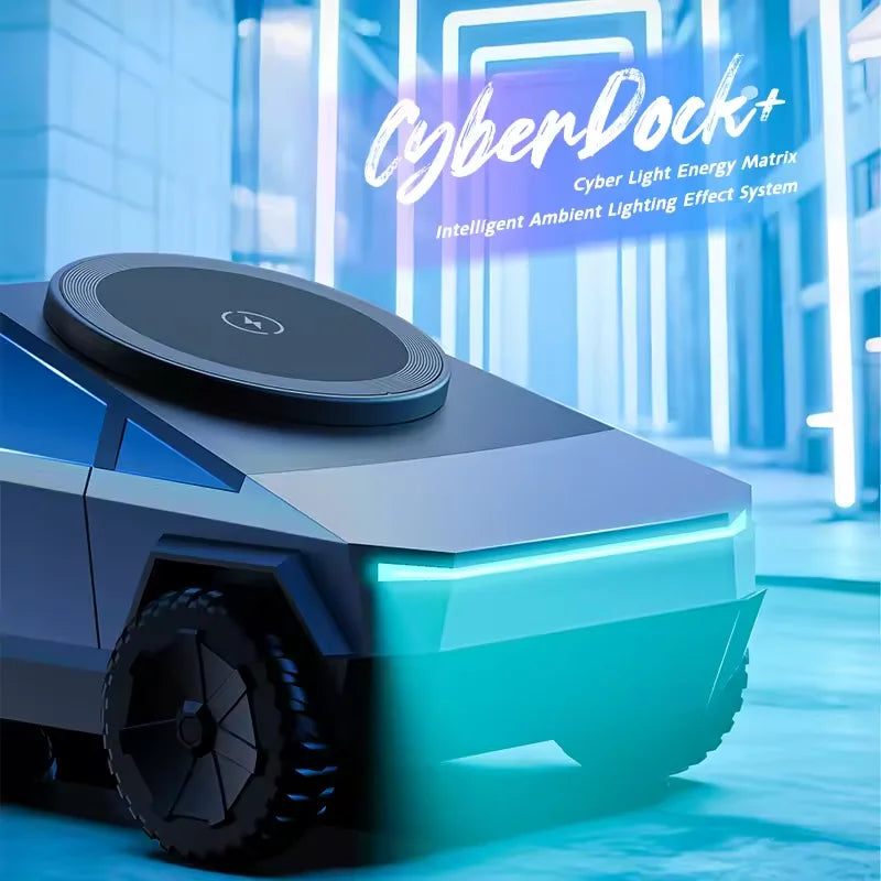 Cyberdock Wireless Charging Station | Pad Top, Four Wheels