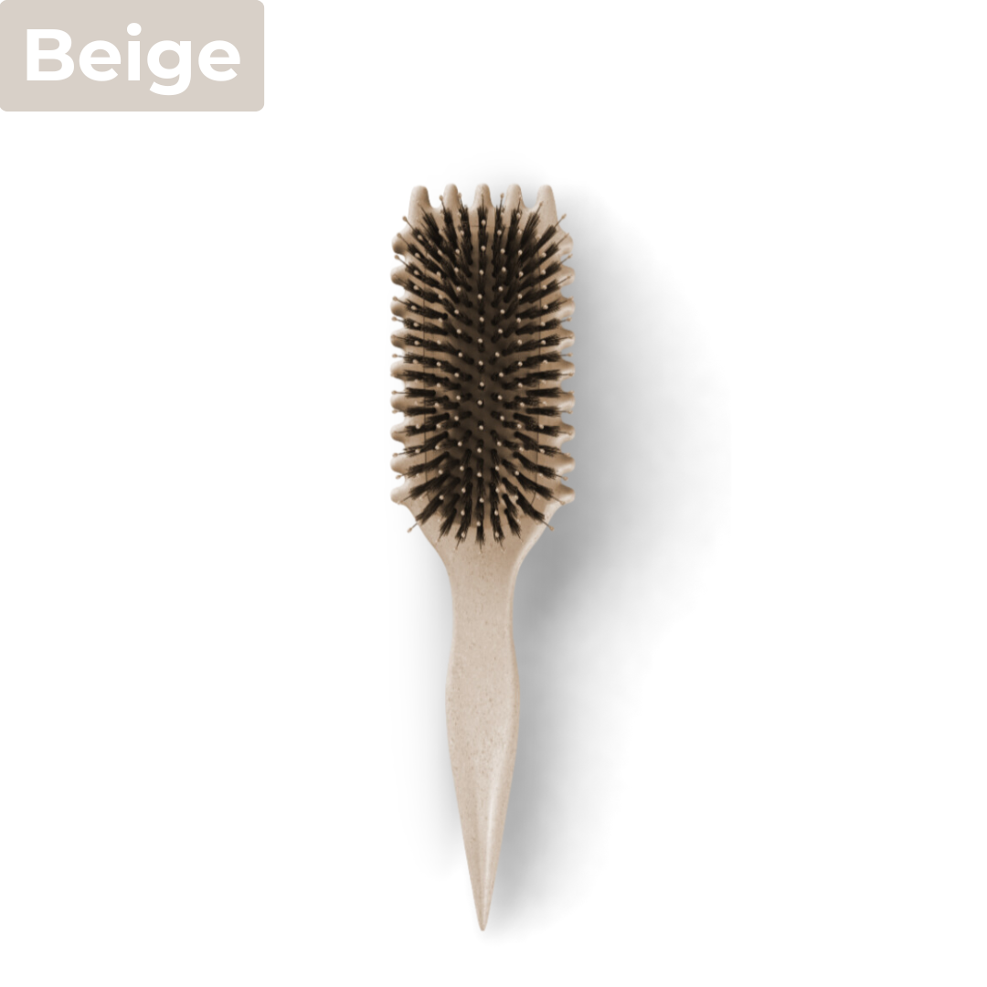 Detangling Curl Brush | Boar Bristle Grooves, Non-Slip Rubber Handle | Heat-Resistant, Frizz-Free Curl Styling Tool