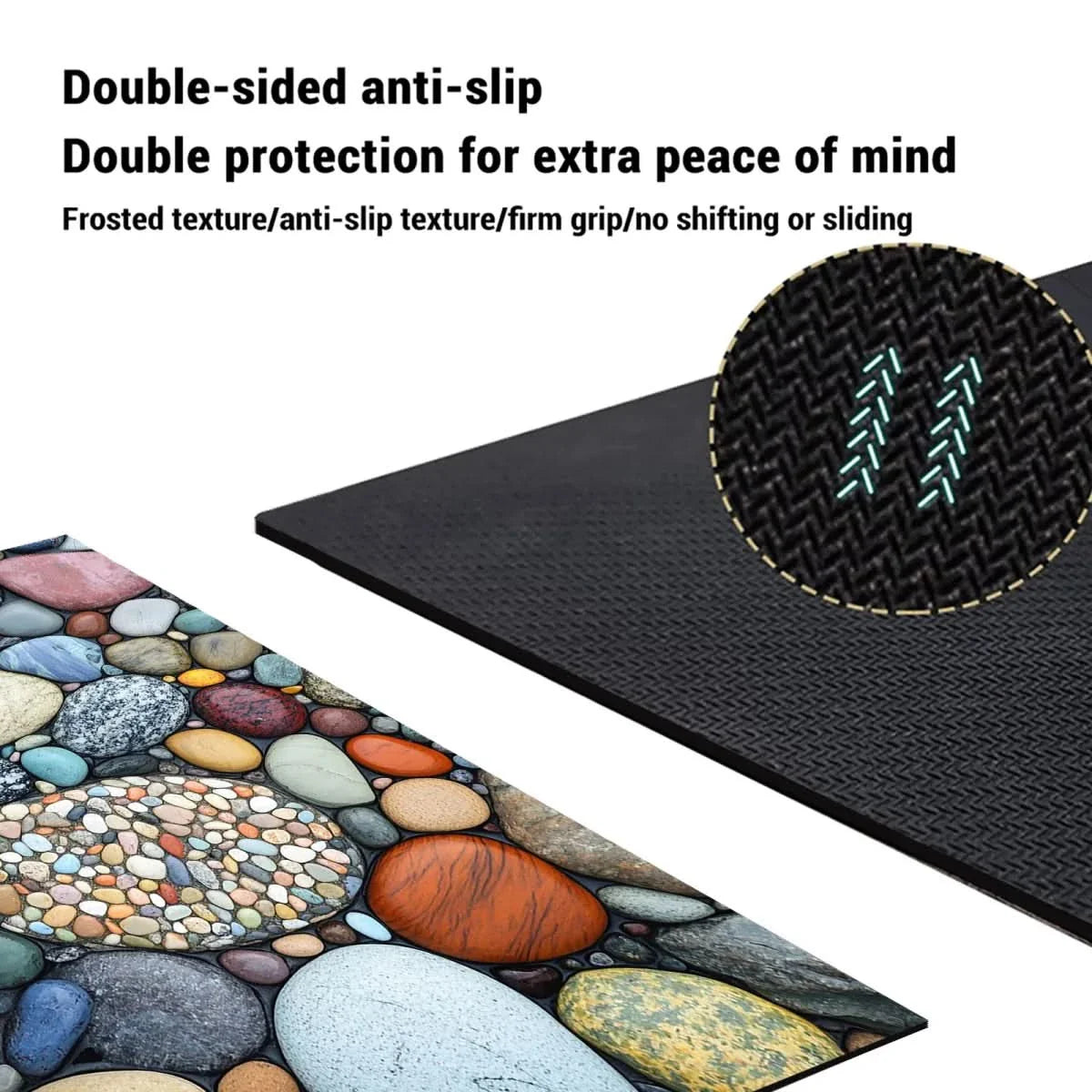 Diatomaceous Earth Bath Mat | Non-Slip Quick-Drying Pebble-Print Mat