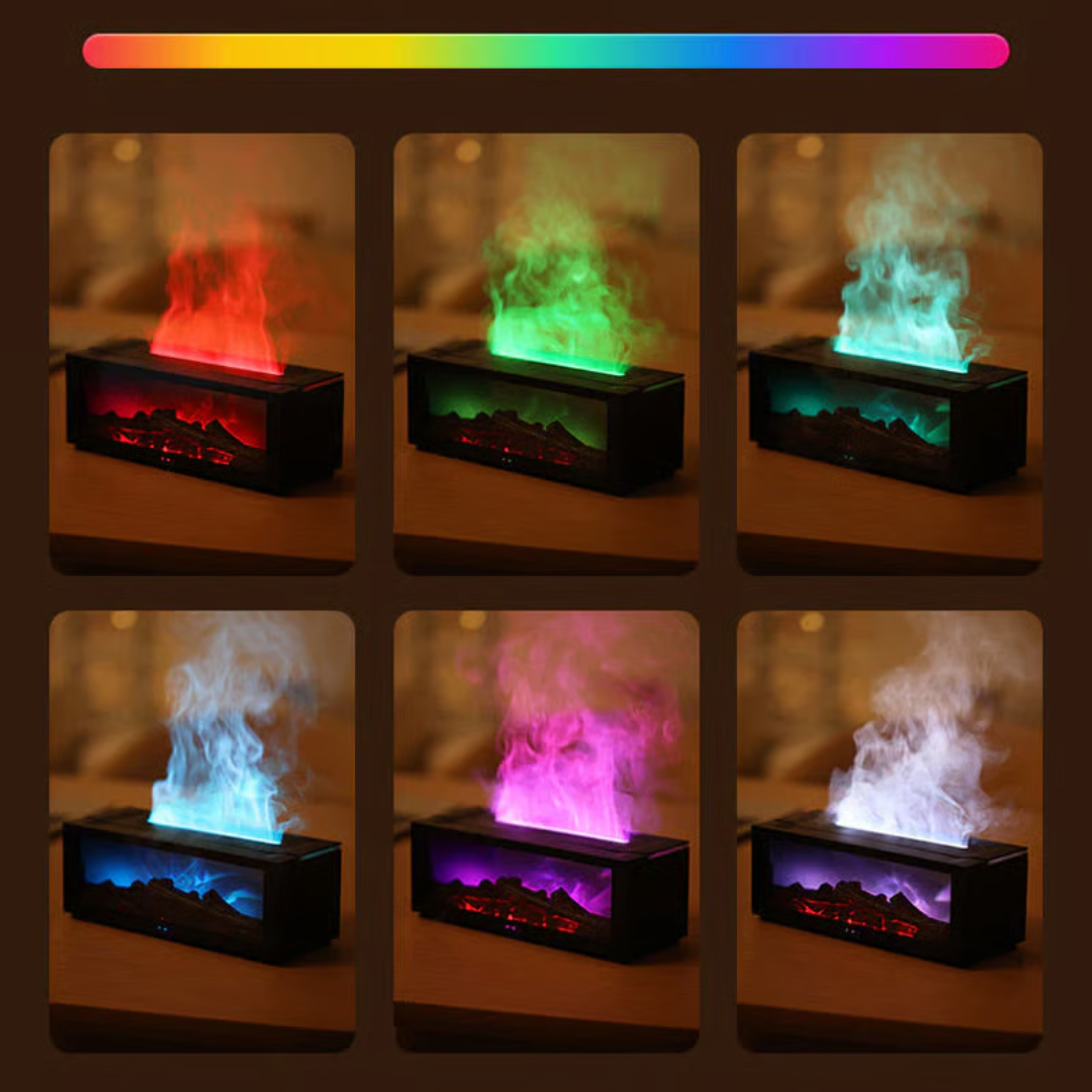 Diffuser Humidifier | Flame Effect Fireplace Lamp