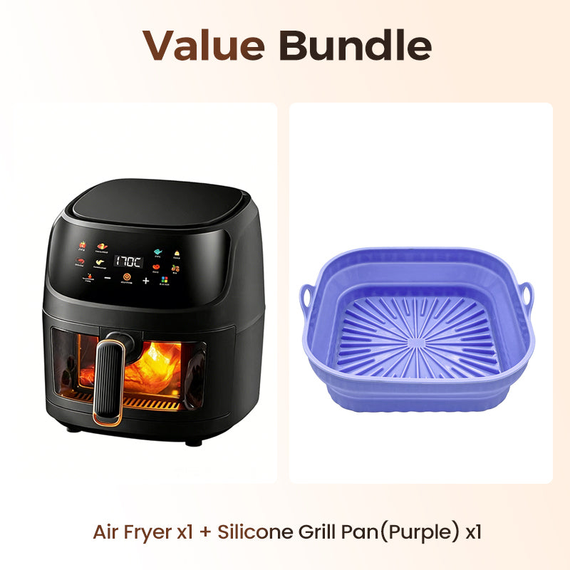 Digital Air Fryer with Viewing Window | 360° Rapid Hot Air Circulation | Crispy Family Meals with Less Oil, Digital Controls