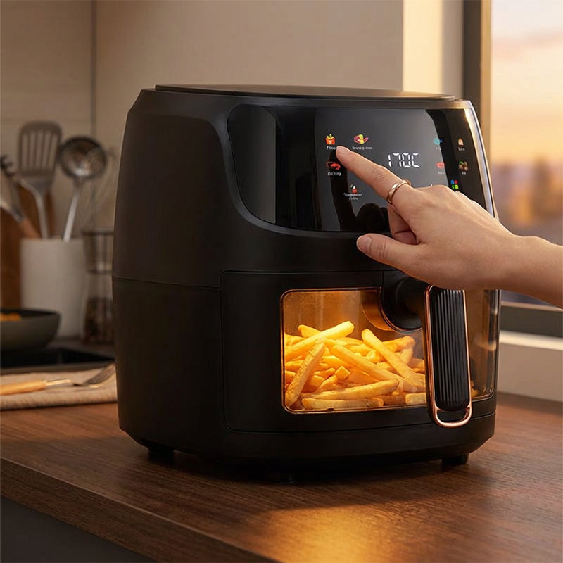 Digital Air Fryer with Viewing Window | 360° Rapid Hot Air Circulation | Crispy Family Meals with Less Oil, Digital Controls