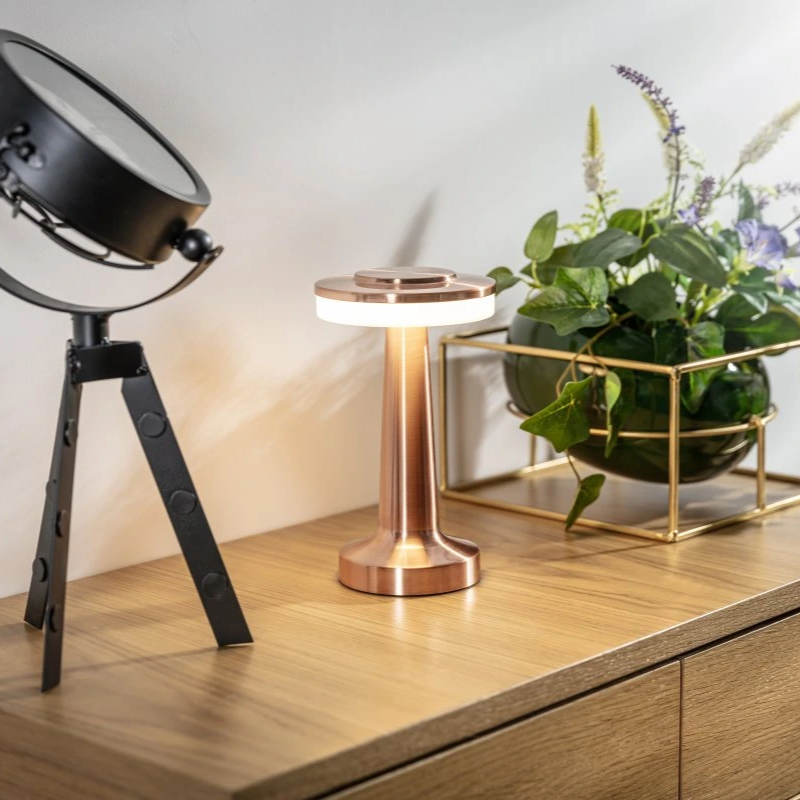 Dimmable Table Lamp Portable Cordless | Gold, Rose Gold, Silver, Black | USB-C Rechargeable LED, 8-12h Battery