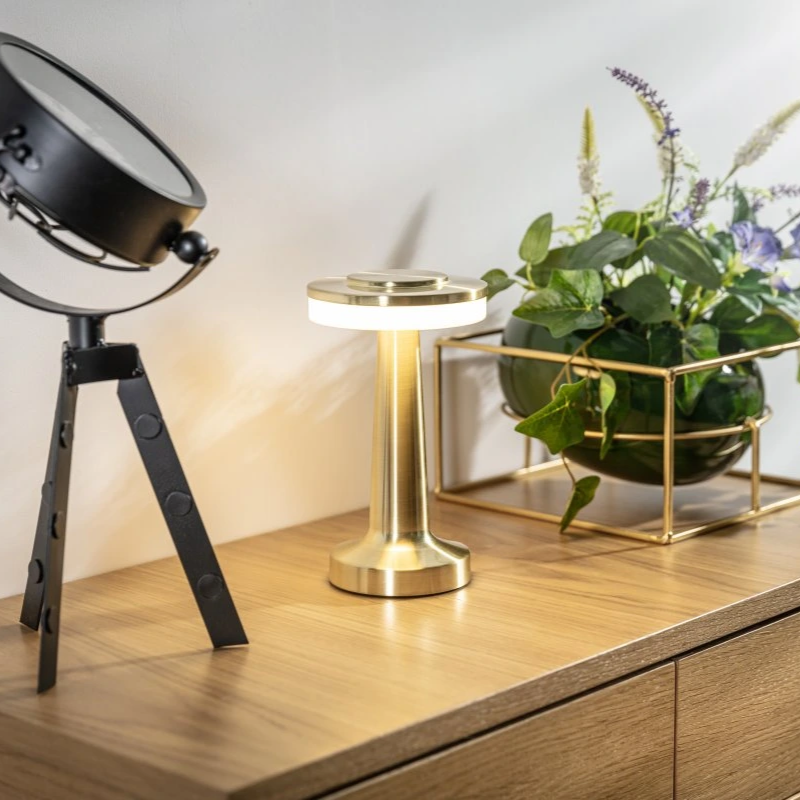 Dimmable Table Lamp Portable Cordless | Gold, Rose Gold, Silver, Black | USB-C Rechargeable LED, 8-12h Battery