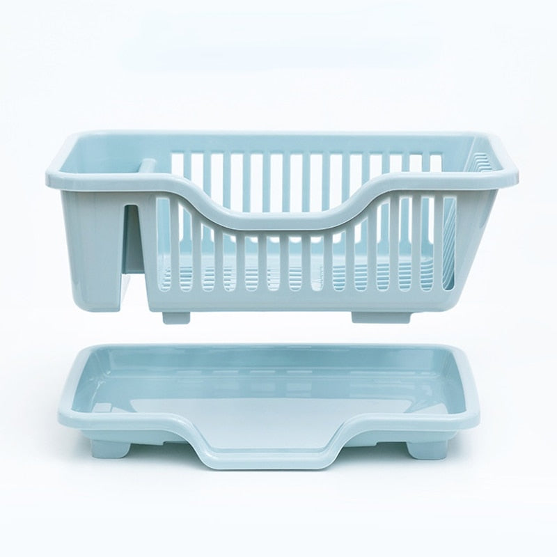 Dish Drying Rack | Slotted Basket, Angled Drain Board