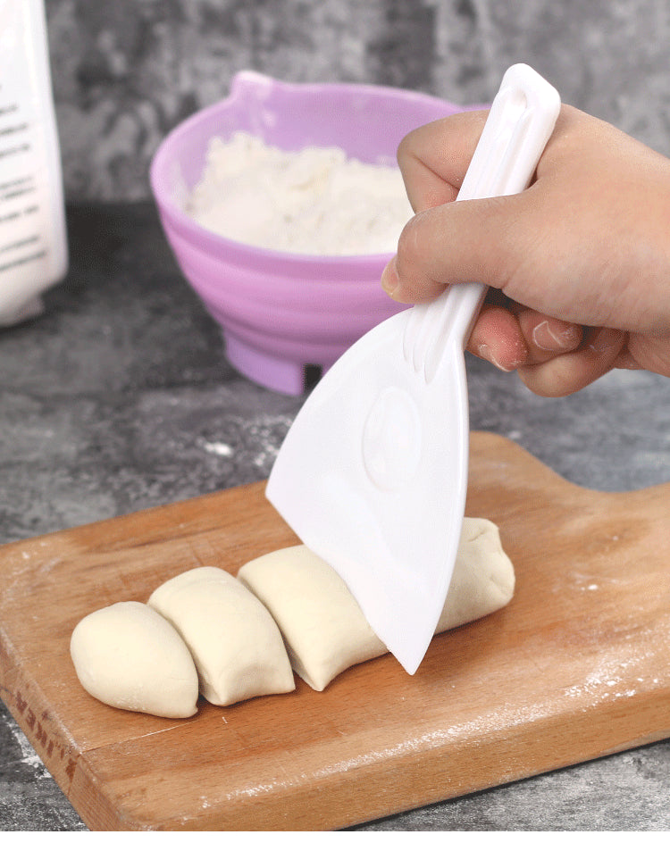 Dough Scraper Cutter Plastic | Tri-Angle Shovel for Dough, Butter & Chocolate | Scratch-Free, Dishwasher Safe Baking Tool