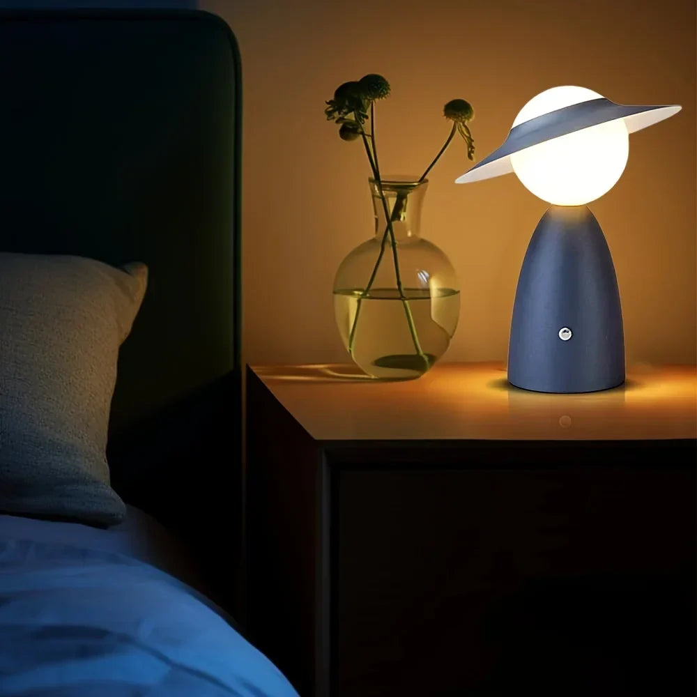 Touch Lamp with Wireless Charging Pad, Metal | Dimmable LED, Blue or Red | Adjustable Bedside & Desk Charging Light 1