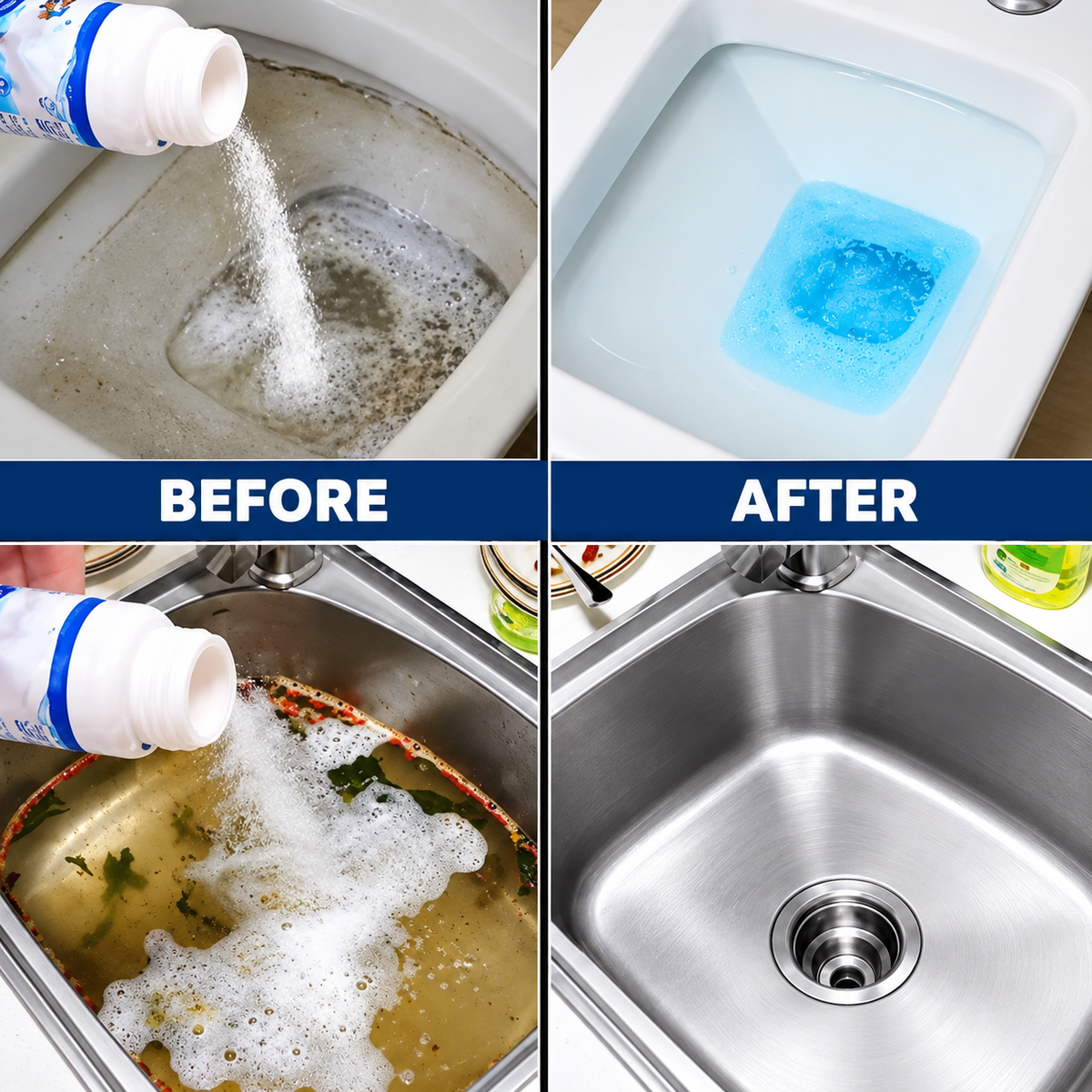 Drain Cleaner 110g | Fast-Acting Foaming Formula | Clears Clogs in Sinks, Showers & Toilets Without Scrubbing or Tools