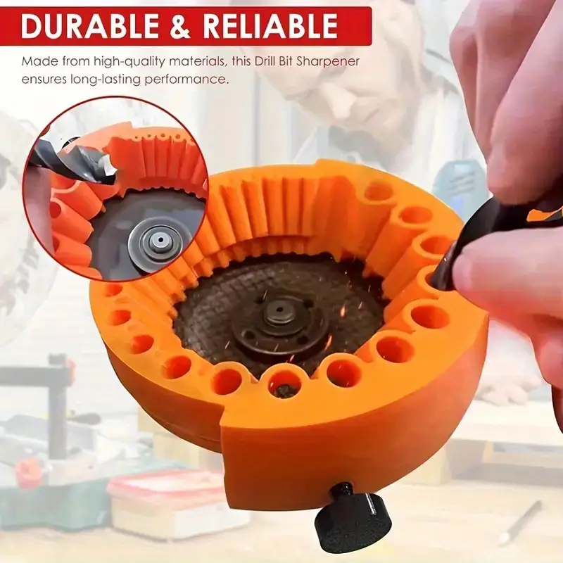 Drill Bit Sharpener Attachment | Fits 3-13 mm Bits, Standard Angle Grinders | ABS & Metal Build Saves Money on Replacements