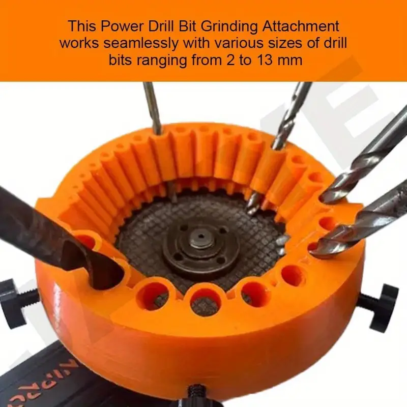 Drill Bit Sharpener Attachment | Fits 3-13 mm Bits, Standard Angle Grinders | ABS & Metal Build Saves Money on Replacements