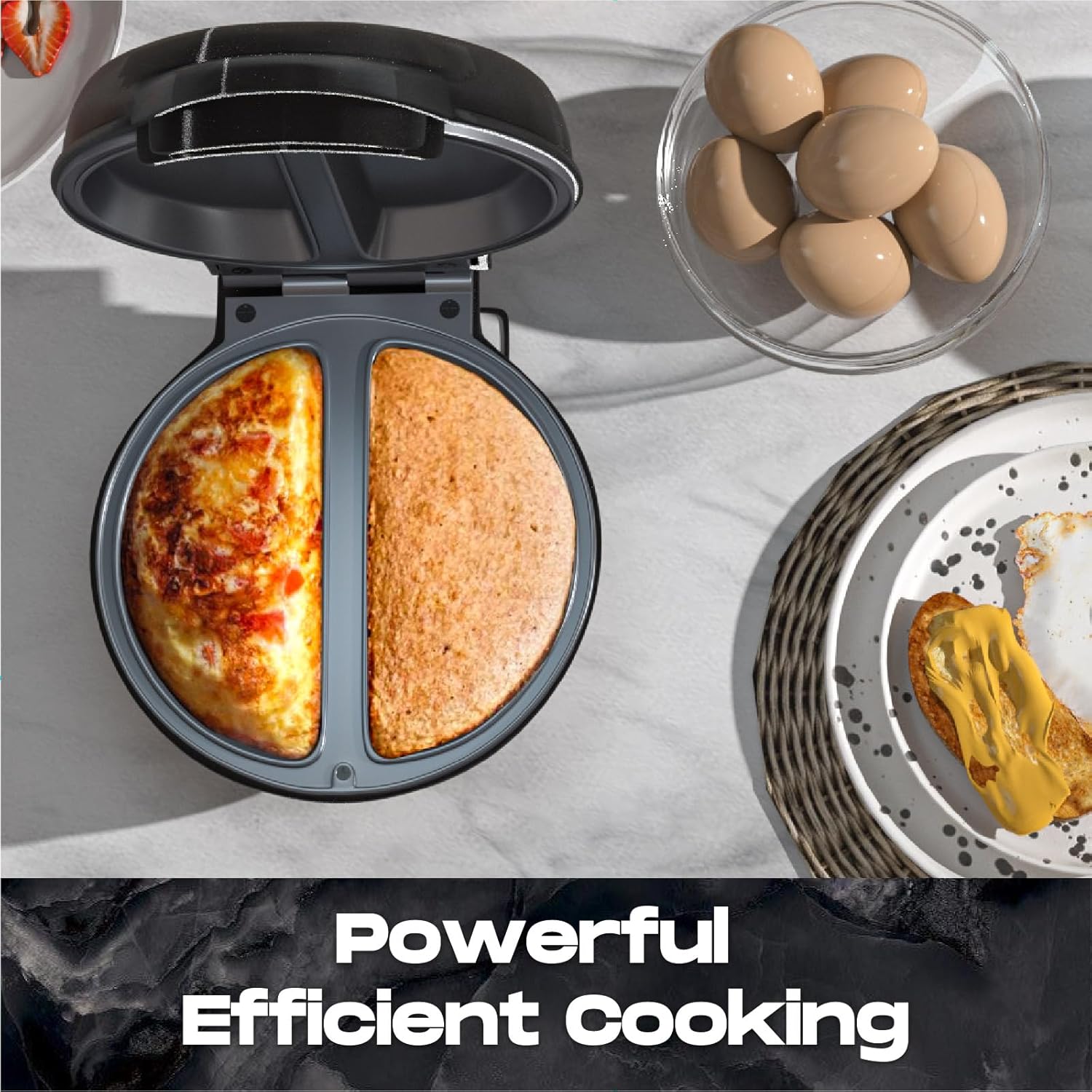 Dual Omelette Maker | Non-Stick 750W Double Egg Cooker
