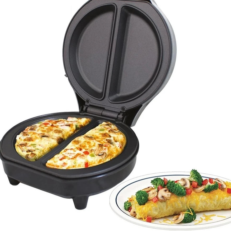 Dual Omelette Maker | Non-Stick 750W Double Egg Cooker