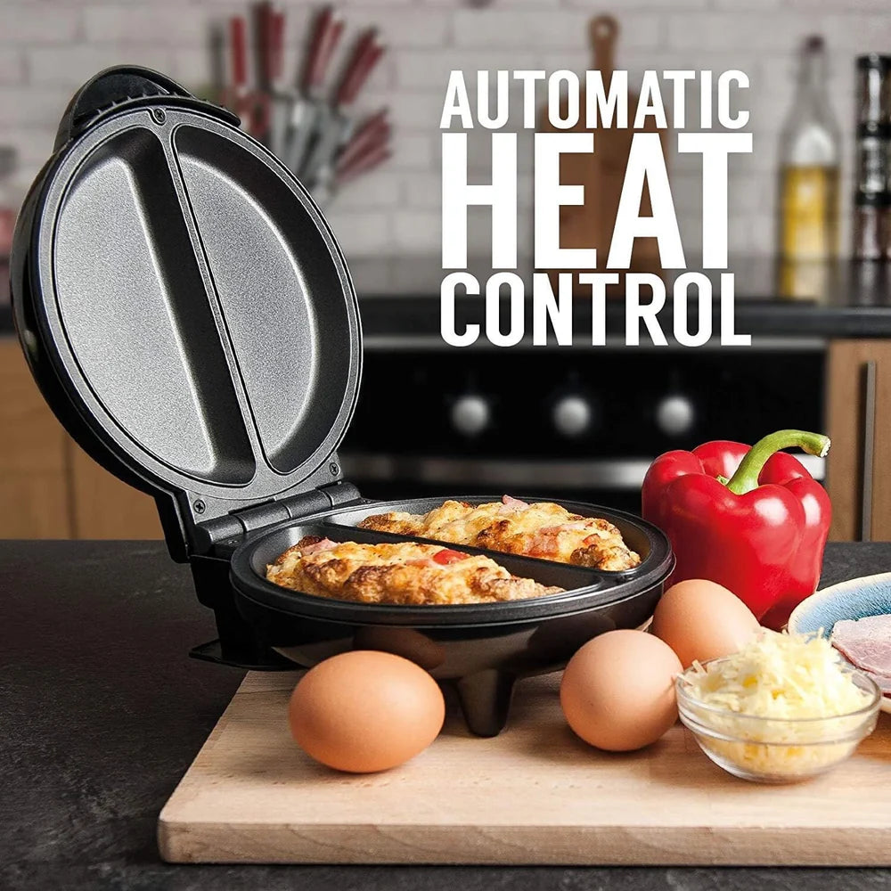 Dual Omelette Maker | Non-Stick 750W Double Egg Cooker