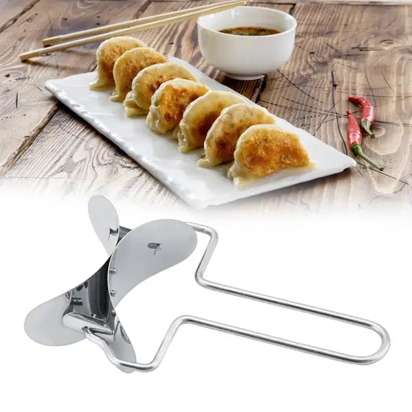 Dumpling Dough Cutter Stainless Steel & ABS | Uniform Cuts in Seconds | Works for Dumplings, Cookies & Pastries