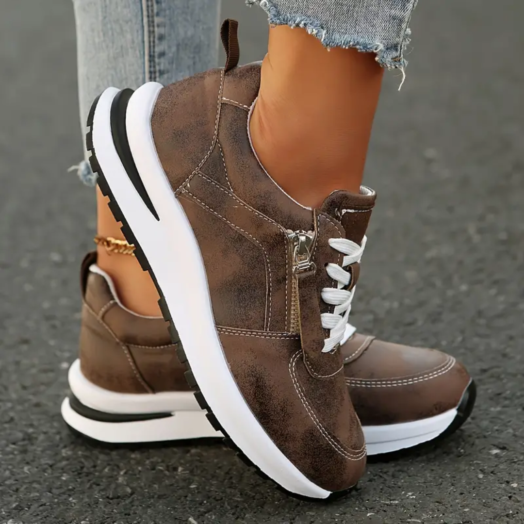 Eileen | Women's Casual Shoes – Vegan Leather With Side Zipper